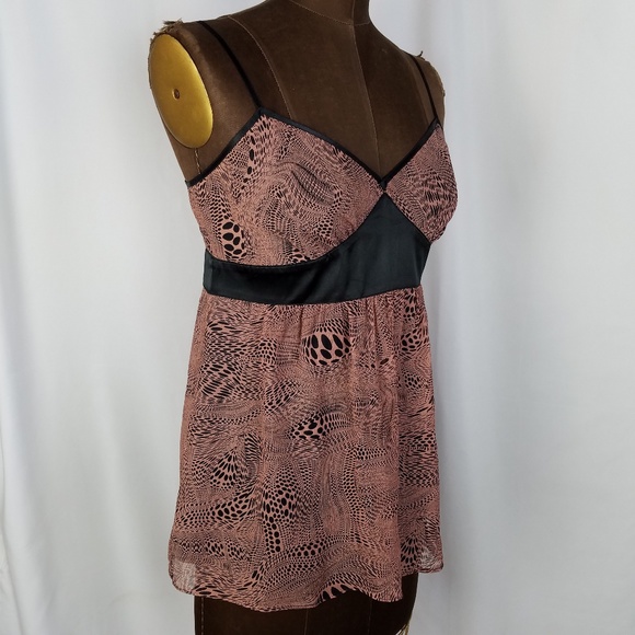 Vintage 90s Y2K Silk Spaghetti Strap Top Empire Waist Satin Trim S Express - Picture 2 of 7